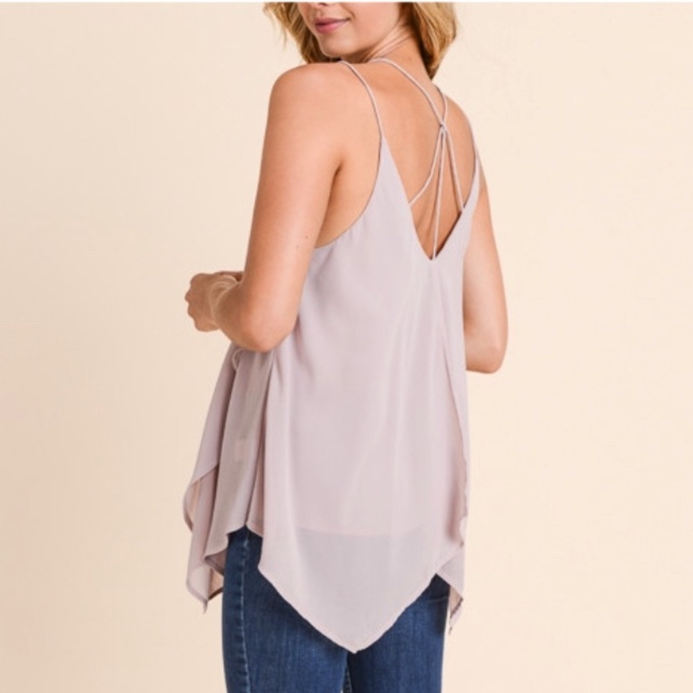STACY FLOWY CHIFFON TANK - Picture 3 of 4